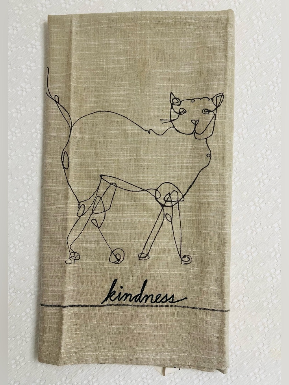 Ellen DeGeneres Farm Animals Doodle CAT kitchen towel